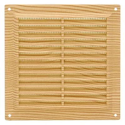 Imagen de Amig Rejilla cuadrada de plástico con mosquitera Rejillas ventilación para salida aire Adecuado techo cocina y baño Medidas: 170 X MM Color: Pino