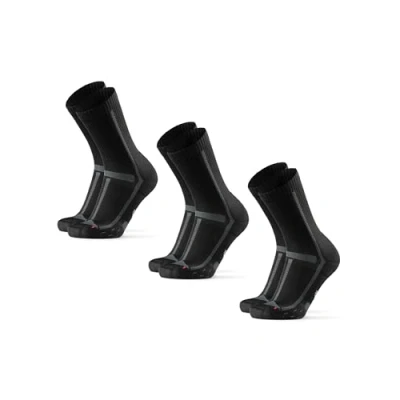 Imagen de DANISH ENDURANCE Calcetines Running Altos, Anti Rozaduras, para Correr Largas Distancias, Hombre y Mujer, 3 Pack Negro/Gris 48 51