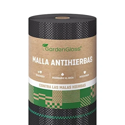 Imagen de GardenGloss 50m² Malla Antihierbas 100g/m² Permeable al Agua y Estable a los Rayos UV Geotextil Resistente desgarro para Jardín Tela Antihierba contra Las Malas Hierbas (50m x 1m, 1 Rollo)