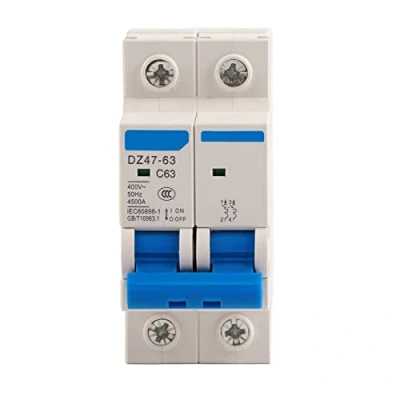 Imagen de Interruptor de circuito en miniatura DZ47 63 2P 400V AC aire protección contra fugas 63A