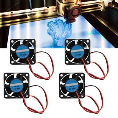 Imagen de Ventilador de enfriamiento impresora 3D, 4PCS 4020 bajo ruido y baja potencia para CPU continuo con eje aceite Accesorios 3D 24V 6300 ±