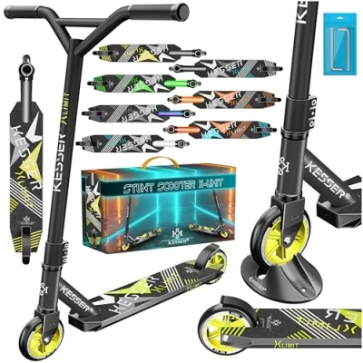 Imagen de KESSER® Scooter Funscooter Stuntscooter X Limit, conducción de 360 con cojinetes Bolas ABEC 9, Ruedas PU 100 mm, Patinete Robusto, Ciudad, Trucos para niños y Adulto