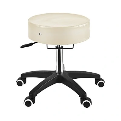 Imagen de Master Massage Glider Taburete Giratorio Redondo ergonómico Ajustable con Ruedas hidráulicas para peluquería, Silla Dental, de Oficina en casa, Color Crema