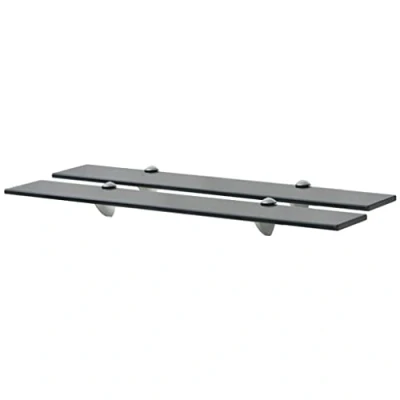 Imagen de vidaXL 2X Estantes Flotantes Balda Colgantes Expositora Almacenamiento Estantería Montado para Libros y Objetos Decoración Pasillo Vidrio 70x10cm