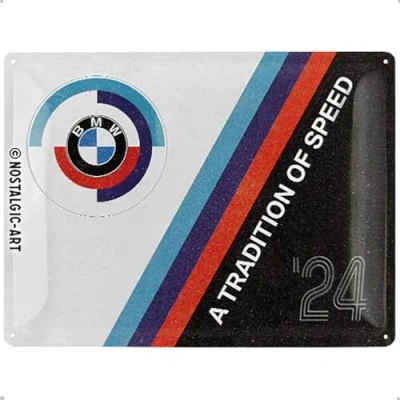 Imagen de Nostalgic Art Cartel de Chapa Retro BMW Motorsport Regalo para los Aficionados a Coches, Metal, diseño Vintage, 30 x 40 cm