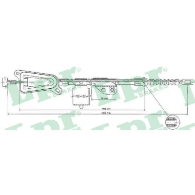Imagen de LPR C0478B Cable de Freno Mano 1650/1495 Discos NISSAN: Almera II Hatchback