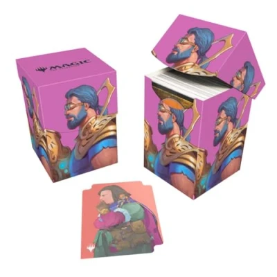 Imagen de Ultra Pro Modern Horizons 3 Satya, Aetherflux Genius 100+ Deck Box® for Magic: The Gathering, organizador de tamaño estándar, protector tarjetas doble manga, tapa autobloqueante, caja