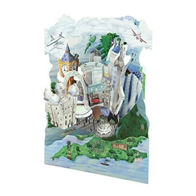 Imagen de Santoro Tarjeta de expansión 3D desplegable 15,24 x 20,32 cm, diseño Londres