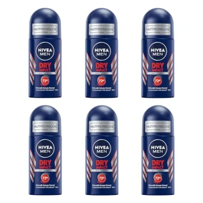 Imagen de Nivea 6 x desodorante cuerpo men dry impact plus deo roll on oferta de stock hombre