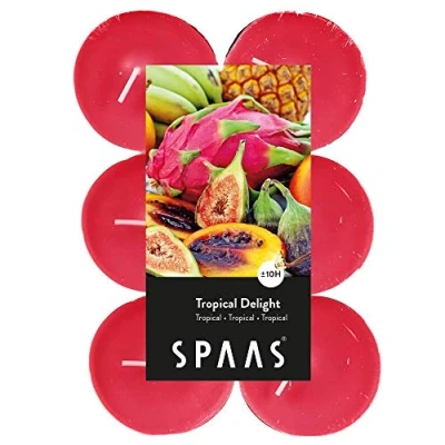 Imagen de Spaas 12 velas aromáticas, Cera de parafina, taza aluminio, rojo (True Red), D 58 mm x H 24