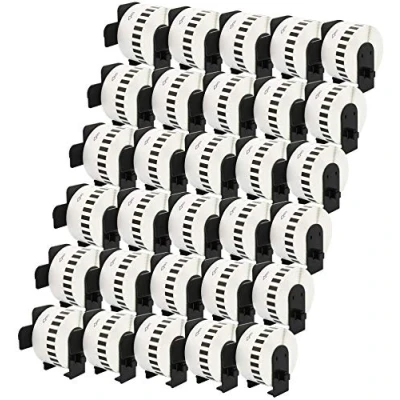 Imagen de 30 Compatibles Rollos DK22225 DK 22225 38mm x 30,48m Etiquetas continuas para Brother P Touch QL 500 550 560 570 700 720NW 800 810W 820NWB 1050 1060N 1100 1110NWB
