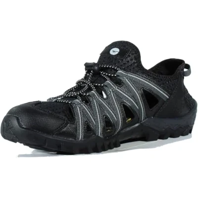 Imagen de Hi Tec NARVAL Sandalia deportiva hombre/Sandalia Trekking hombre (Black/Charcoal/Grey, Sistema tallas calzado EU, Adulto, Números, mediano, 40)