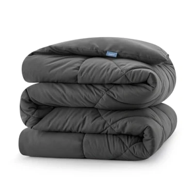 Imagen de CozyLux Edredón Cama 80 Entretiempo, Relleno Nórdico 140x200 cm de Fibra 300 gr/m², Edredon Nordico Infantil 80x190, Ligero, Suave, Transpirable para Otoño e Invierno Grau