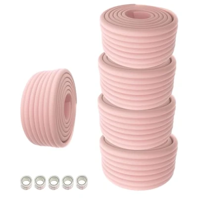 Imagen de HIMRY Universal Protector Espuma, 1000cm x 80mm 8mm Multiusos anticolisión Protección Espuma Rollo para Bebés niños, No Tóxico Seguridad Protectores Superficie &amp; Bordes, 5x2m, Rosado KXD7002 pink