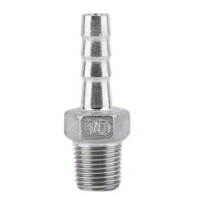 Imagen de SS304 Conector de Cola Manguera Racor Tubería Adaptador Acero inoxidable Rosca BSP Macho(1/8 * 6mm)