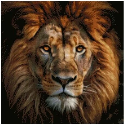 Imagen de max stitch design Kit de punto cruz algodón con diseño del Rey León, 100% algodón, 14 puntadas, 150 x 26 cm ancho, animales