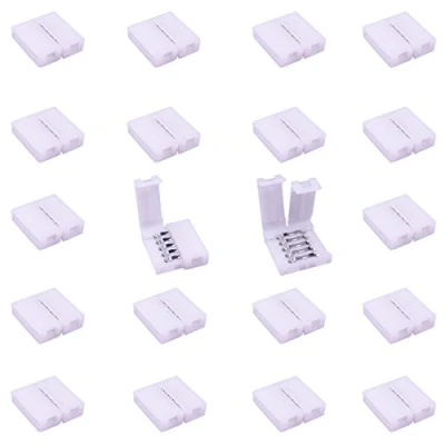 Imagen de LitaElek 20pcs LED Strip Connector 5 Pin Conector Tira RGBW 5050 Rápido Banda Adaptador Pines Cinta Conductores Sin Soldadura para 10mm de Ancho