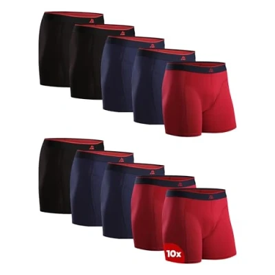 Imagen de DANISH ENDURANCE Calzoncillos de Bambú Premium para Hombre, Bóxers Hombre Transpirables, 10 Pack, MC (4xAzul Marino, 3xNegro, 3xRojo), 3XL