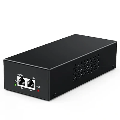 Imagen de YuanLey Gigabit Injector PoE 90W, Inyector Convierte No a PoE++, IEEE802.3bt/at/AF, 10/100/1000Mbps Adaptador Ultra Plug &amp; Play, hasta 100 Metros, Caja Metálica Montaje en Pared