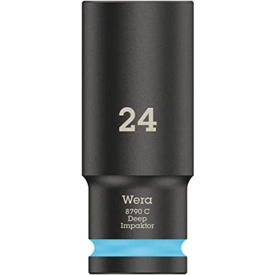 Imagen de Wera 05004839001 8790 C Impaktor Deep Llave de vaso con arrastre 1/2&quot;, Cian, 24.0 x 83.0 mm