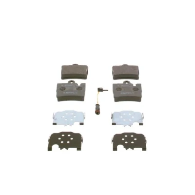 Imagen de BOSCH 0 986 424 830 Juego de pastillas freno Low Metallic con contacto avisador desgaste Chapa antichirridos MERCEDES BENZ: Clase S Berlina