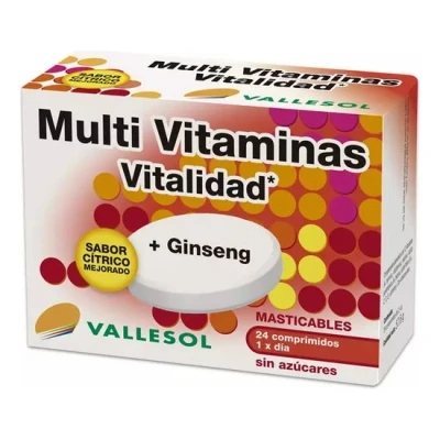 Imagen de Vallesol Multivitaminas con Ginseng Tabletas Masticables 24 cápsulas, cápsula, 1