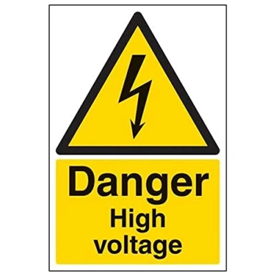 Imagen de VSafety Danger Señal de advertencia alto voltaje (200 mm x 300 mm, vinilo autoadhesivo)