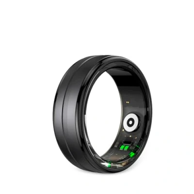 Imagen de PRIXTON Anillo Inteligente Smart Ring Orbyt para Hombre y Mujer, Estuche de Carga, Análisis del Sueño/Pulsometro/Podómetro/Calorías, Impermeable, Android e iOS, Color Negro (Talla 8)