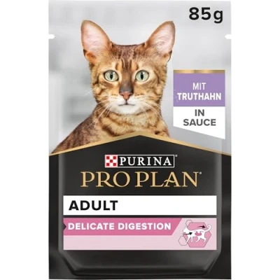 Imagen de Pro Plan Cat Delicate Nutri Savour Comida húmeda para Gatos, con Pavo, 26 Unidades (26 x 85 g)