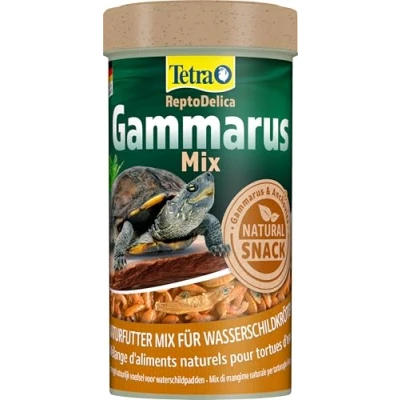 Imagen de Tetra gammarus Mix comida para tortugas natural con y anchoas acuáticas, Lata de 250 ml