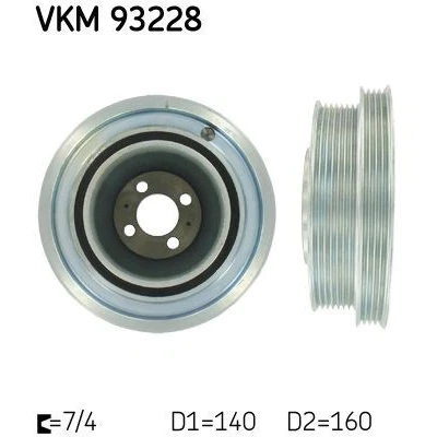 Imagen de SKF VKM 93228 Polea de Cigüeñal 160 5 FIAT: Ducato II Furgón, III Bus, IVECO: DAILY 3 Kasten/Kombi