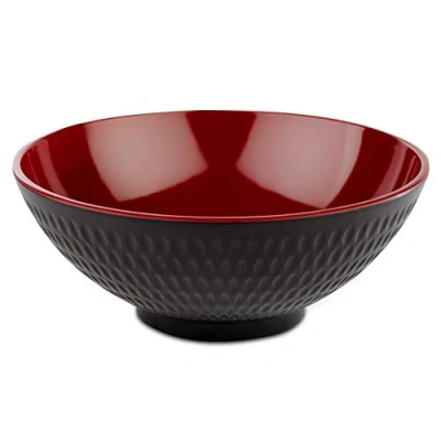 Imagen de APS bol Asia Plus de melamina casi irrompible, versátil plástico apilable, ensaladera, negro/rojo, Ø 20 cm, 1,1 litros.