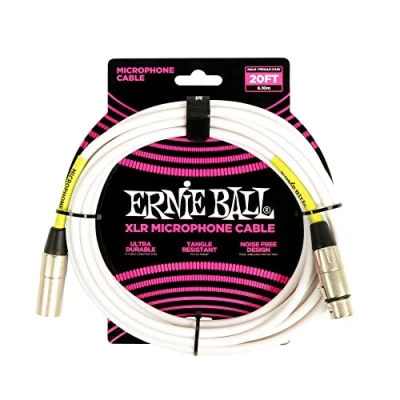 Imagen de Ernie Ball Cable para micrófono XLR clásico macho/hembra 6 m. Blanco