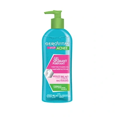 Imagen de Gel Limpiador Facial Purificante para Piel Grasa con Acné, Reduce la Actividad Bacteriana y el Sebo sin Resecar, Lava Suave Eficaz, 150 ml, Gerovital Stop Acnee