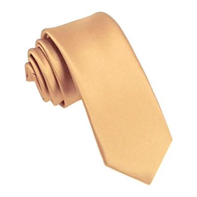 Imagen de JEMYGINS Corbata de Hombre Ajustada color Sólido a Rayas Diagonales 6 cm Ancho óxido