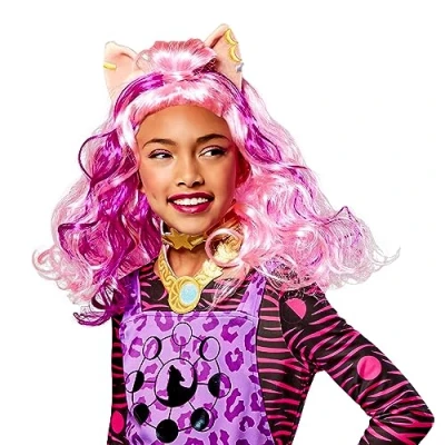 Imagen de Rubies Peluca Clawdeen para niñas, talla Standard. Oficial Monster High, Carnaval, Navidad, Cumpleaños, Fiestas y Halloween.