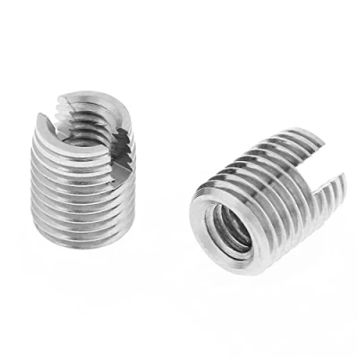 Imagen de FTVOGUE 20 Unids Metal Autorroscante Ranura Rosca Tornillo Inserto Reparación Helicoidal M4 x 8mm Conjunto
