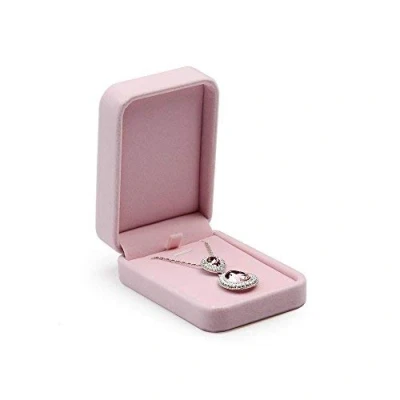 Imagen de Oirlv Caja De Colgante Terciopelo Rosa,Utilizado Para Collares,Colgantes,Cumpleaños,Día San Valentín