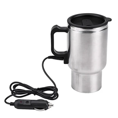 Imagen de taza de calefacción universal reemplazo para automóvil, 12V 450ml eléctrica viaje acero inoxidable automóvil té café