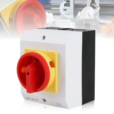 Imagen de interruptor principal de 3 pines, 16 A, separación IP65, carga, superficie con carcasa plástico,