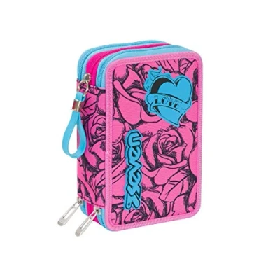 Imagen de Seven Estuche para bolígrafos, Caja artículos de papelería, rotuladores y más, chicos&amp;chicas,3 compartimentos, XXL LEFLEUR