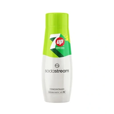Imagen de SodaStream Concentrado de Refresco Sabor 7UP Zero, Sin Azúcar, Prepara hasta 9L Bebida, Apto para Todas las Máquinas Gasificadoras Agua 440 ml