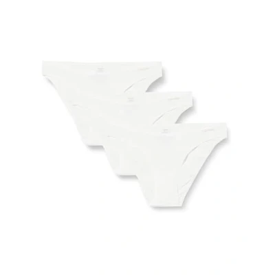 Imagen de Calvin Klein Mujer Pack de 3 Slips Forma Bikini Algodón con Stretch, Blanco (White/White/White), XL
