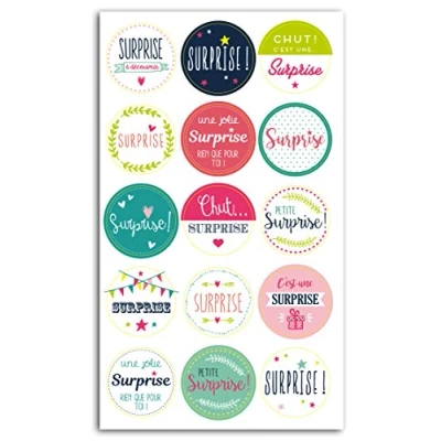 Imagen de DRAEGER PARIS 1886 Toga sty033 15 Stickers Regalo Sorpresa Papel 3 x 0.1 cm, Multicolor