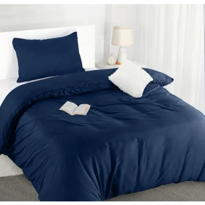 Imagen de Utopia Bedding Funda Nordica Cama 90 Microfibra Juego de Edredon 135x200 cm y 1 Almohada 50x75 (Azul Marino)