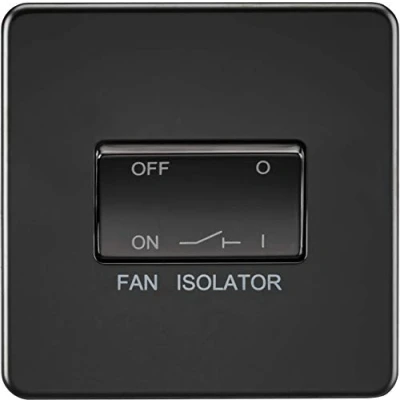 Imagen de Knightsbridge SF1100MBB Interruptor aislador de ventilador 3 polos sin tornillos, 230 V, negro mate