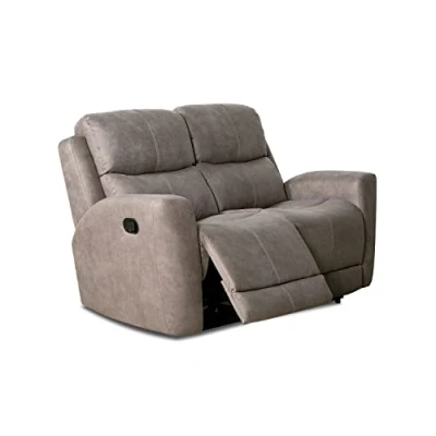 Imagen de duehome Sillón 2 Plazas Reclinable, Butaca Relax, Modelo Ice, Acabado en Tejido Color Gris, Medidas: 155 cm (Ancho) x 103 (Alto) 93 (Fondo)