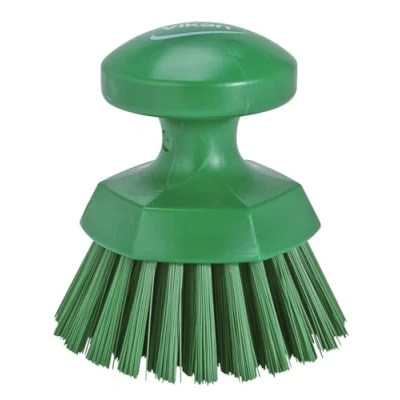 Imagen de Cepillo mano duro redondo Vikan, verde, Vikan Adecuado para Ganadería