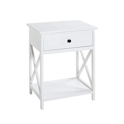 Imagen de HAKU Möbel Mesa auxiliar blanco, MDF Dim.: AN 46 cm x AL 60 P 35 cm, Estilo: Escandinavo