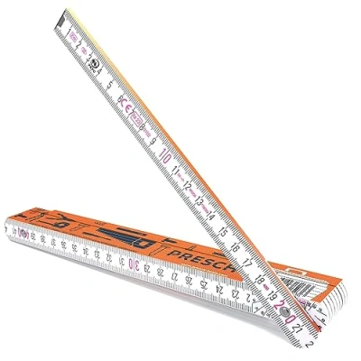 Imagen de Presch Metro plegable de 2 metros con escala ángulo Madera Naranja Números grandes y altamente legibles Encaje preciso madera, carpintero patrón herramienta